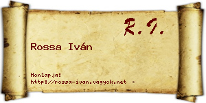 Rossa Iván névjegykártya